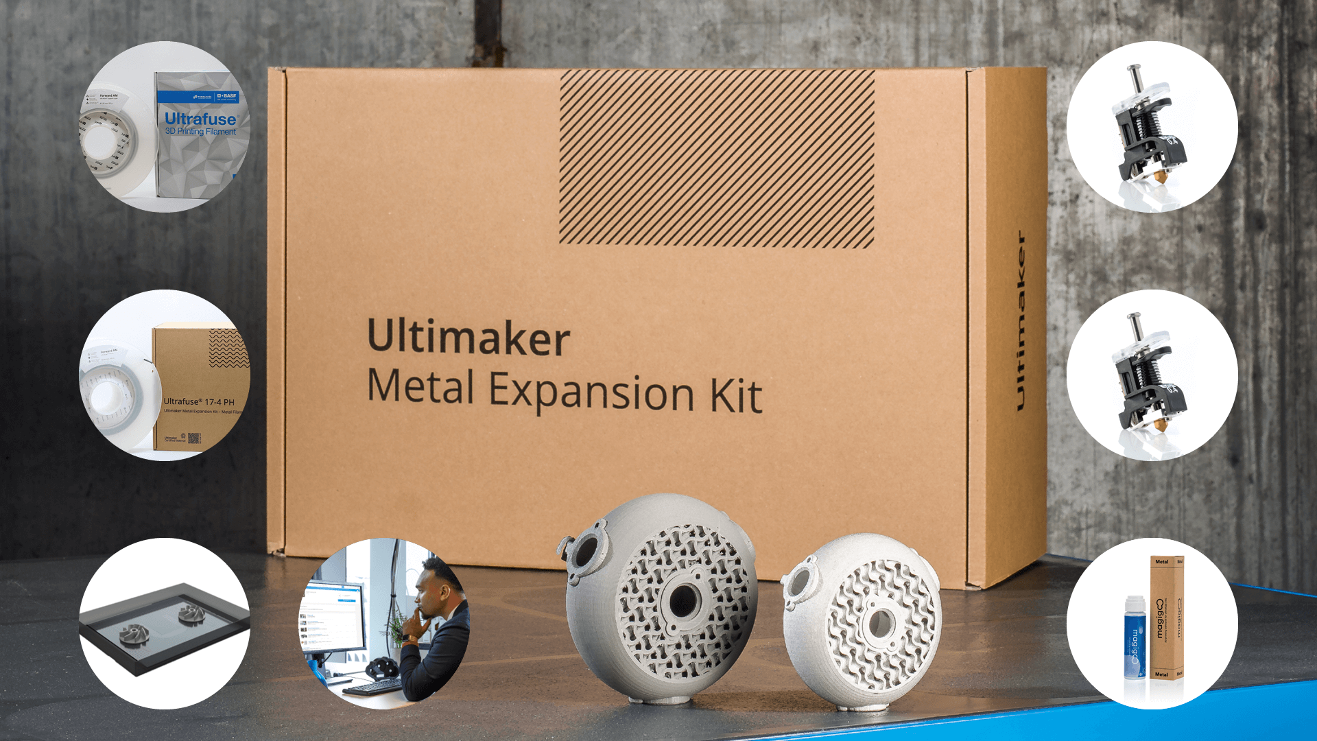 「Metal-Expansion-Kit」の内容物イメージ　出展：Ultimaker社